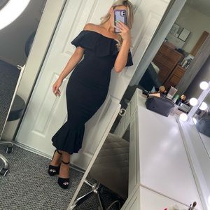 Black off shoulder dress